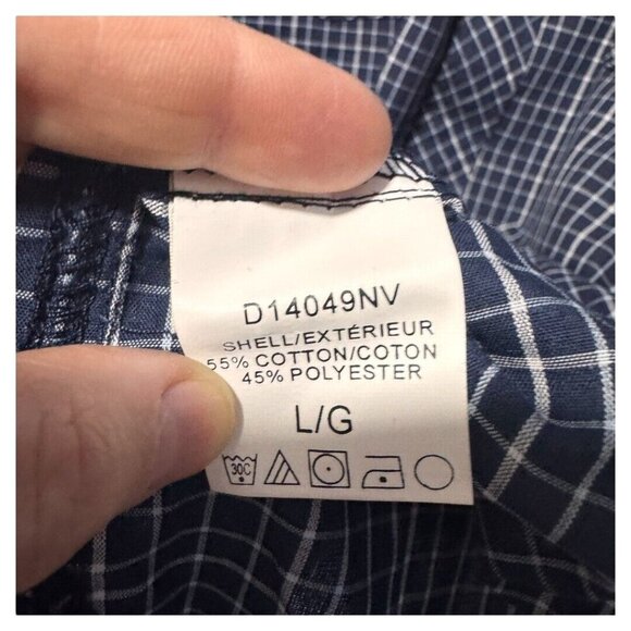 nwt Dickies Blue Plaid Short Sleeve‎ Button Up Shirt Size L - Picture 5 of 6